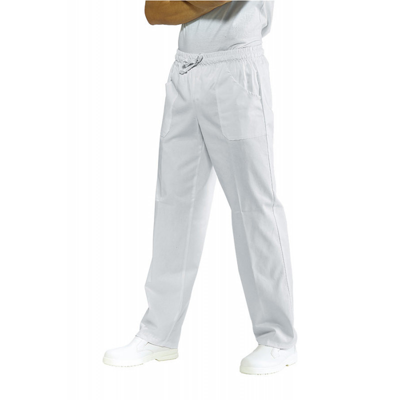 044000 Pantalone Bianco con elastico unisex Isacco